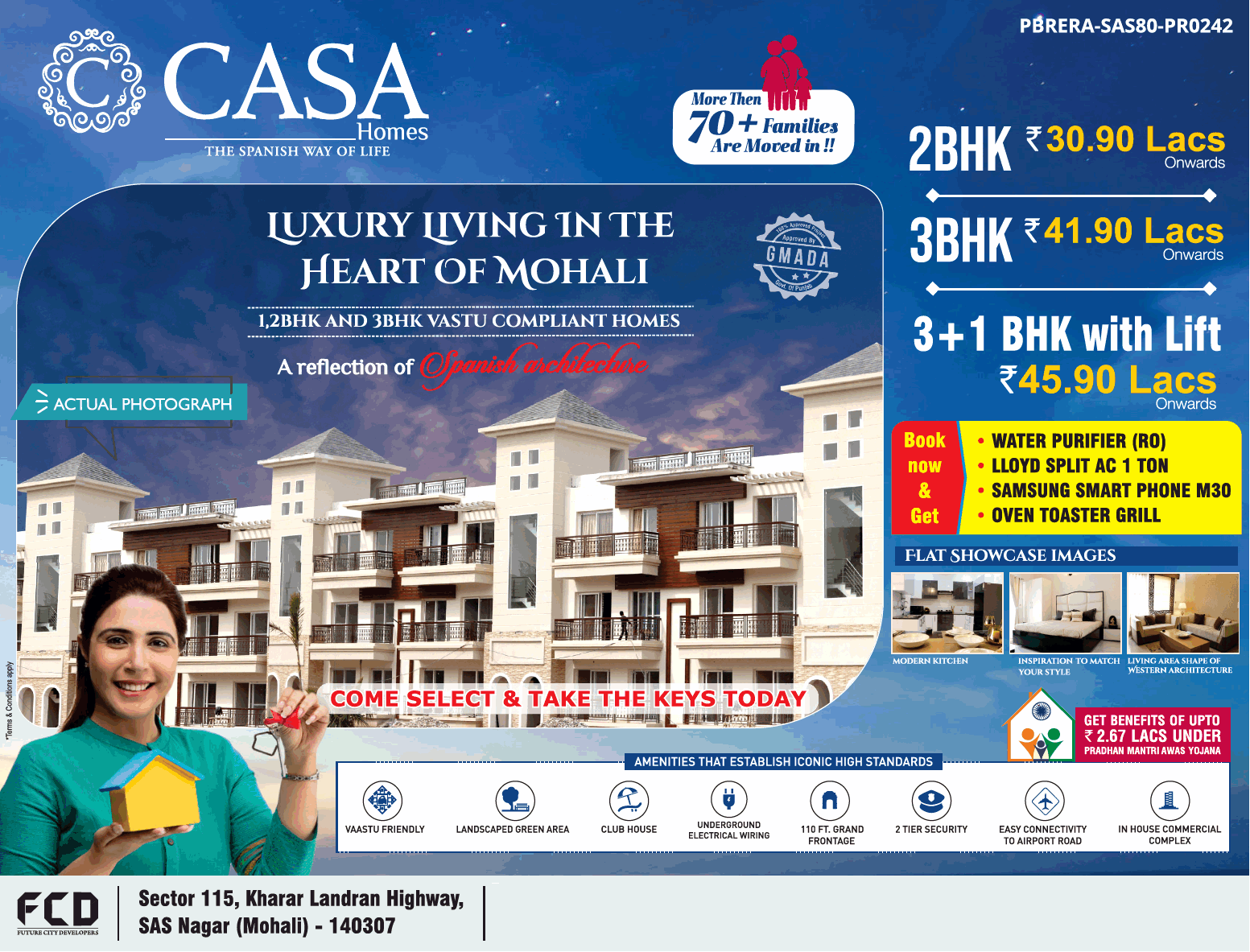 Book 1, 2 and 3 BHK vastu compliant homes at Future City Casa Homes Mohali Update